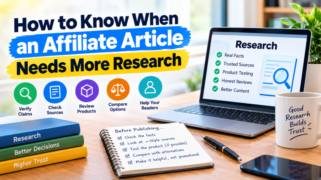 How to know when an affiliate article needs more research